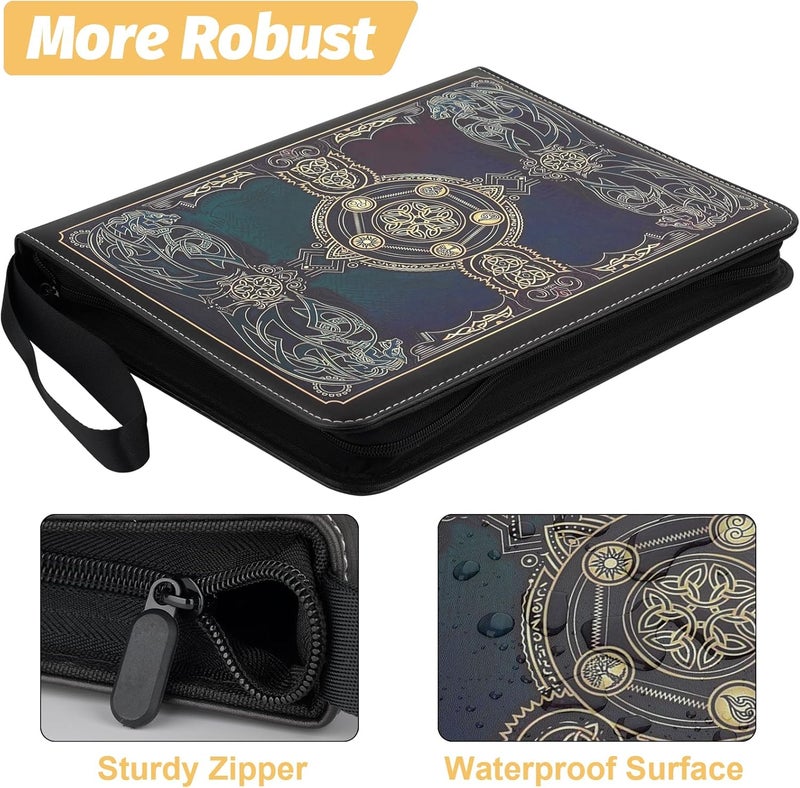 GERMUN Card Binder for MTG Cards, Premium 9 Pocket Card Binder for Trading Cards, 720 Double Sided Pocket Collector Card Album for Standard Cards,Card Collection Folder for YGO/PTCG/Game Cards (Black Purple) - Image 2